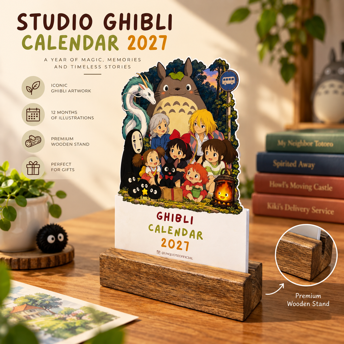 Ghibli Days 2027 - Wooden Desk Calendar