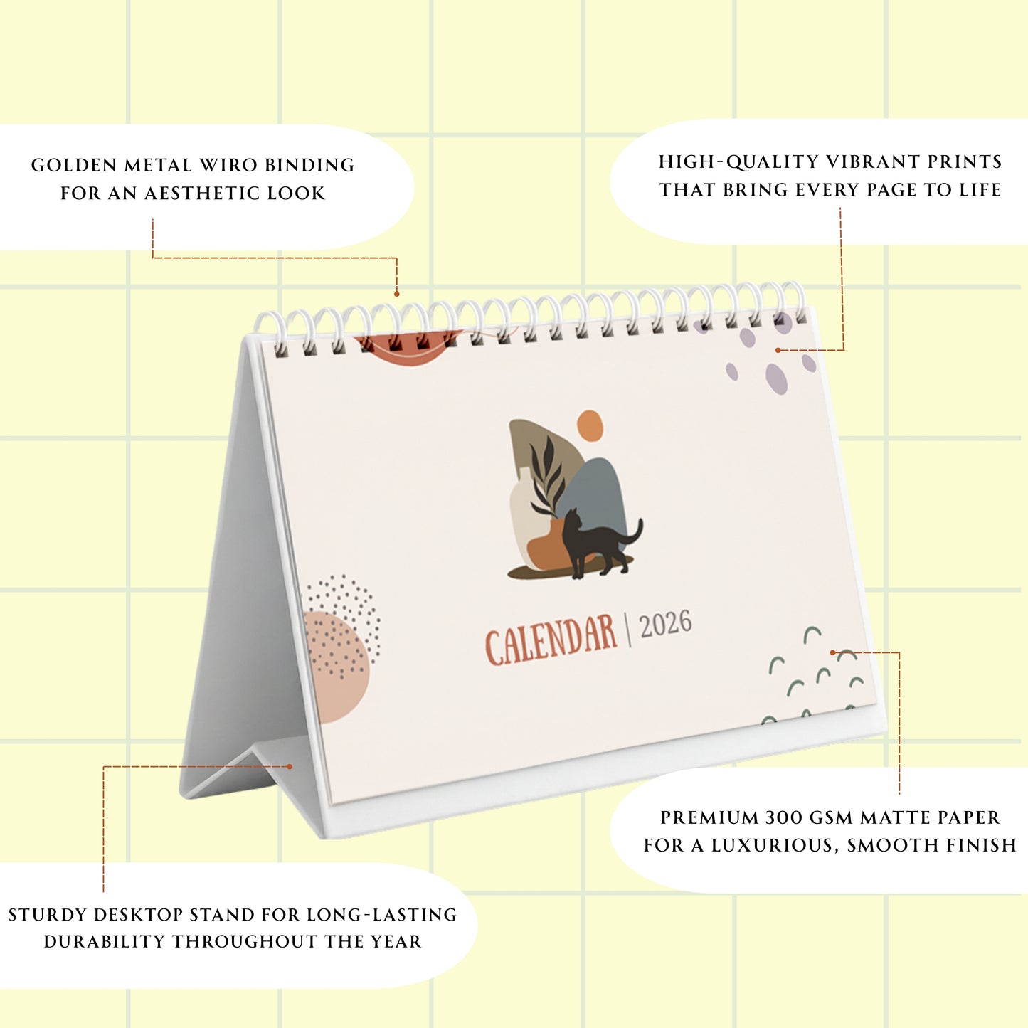 Boho Cat Calendar 2026