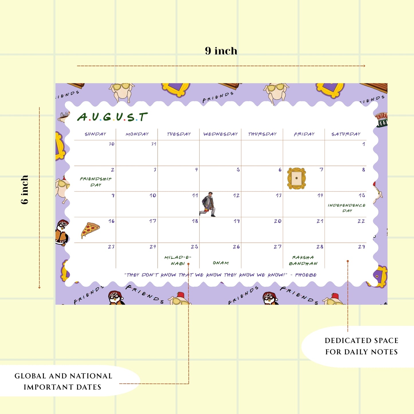 Friends Desk Calendar 2026 - 6x9 inches