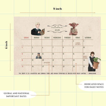 Harry Potter Calendar 2026