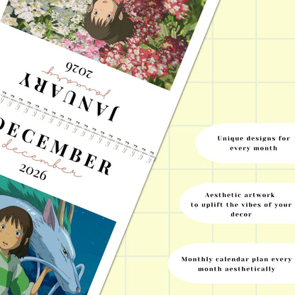 Studio Ghibli 2026 Desk Calendar - 4x6 inches