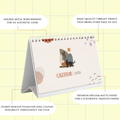 Boho Cat Calendar 2026