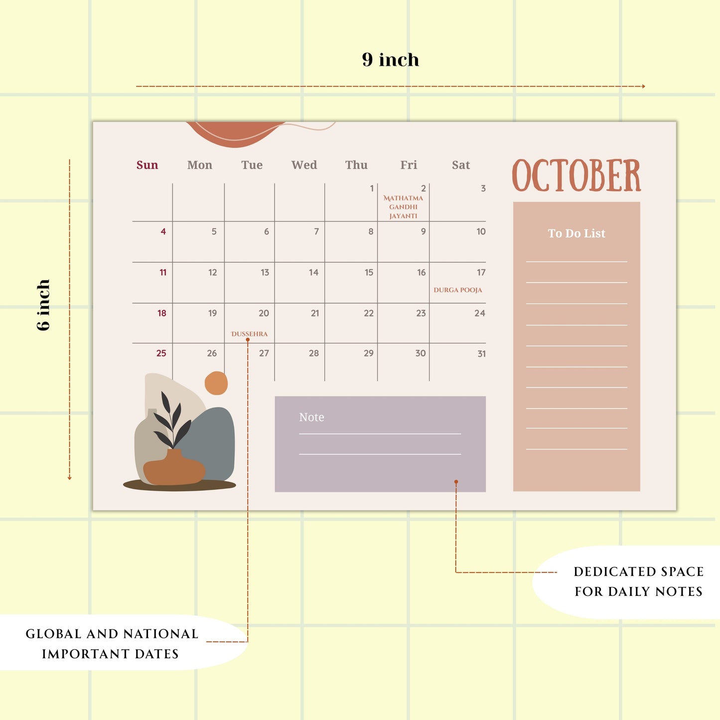 Boho Cat Calendar 2026