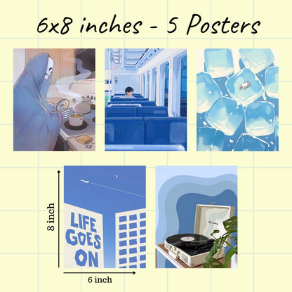 Blue Aesthetic Wall Art Bundle