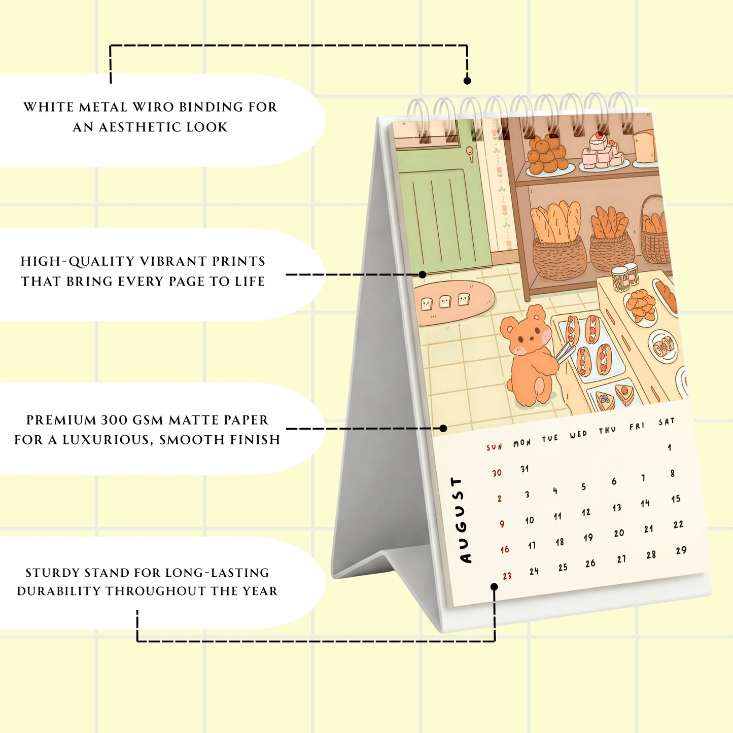 Kawaii 2026 Desk Calendar — Mini