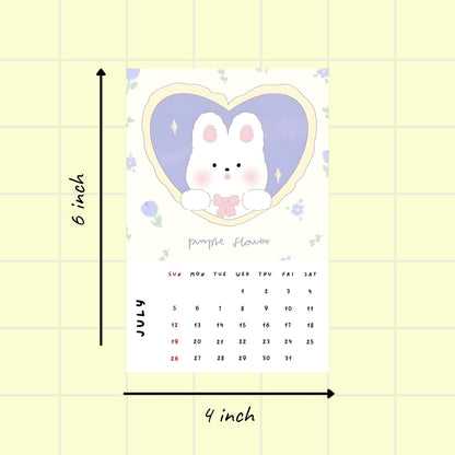 Kawaii 2026 Desk Calendar — Mini Poster Style