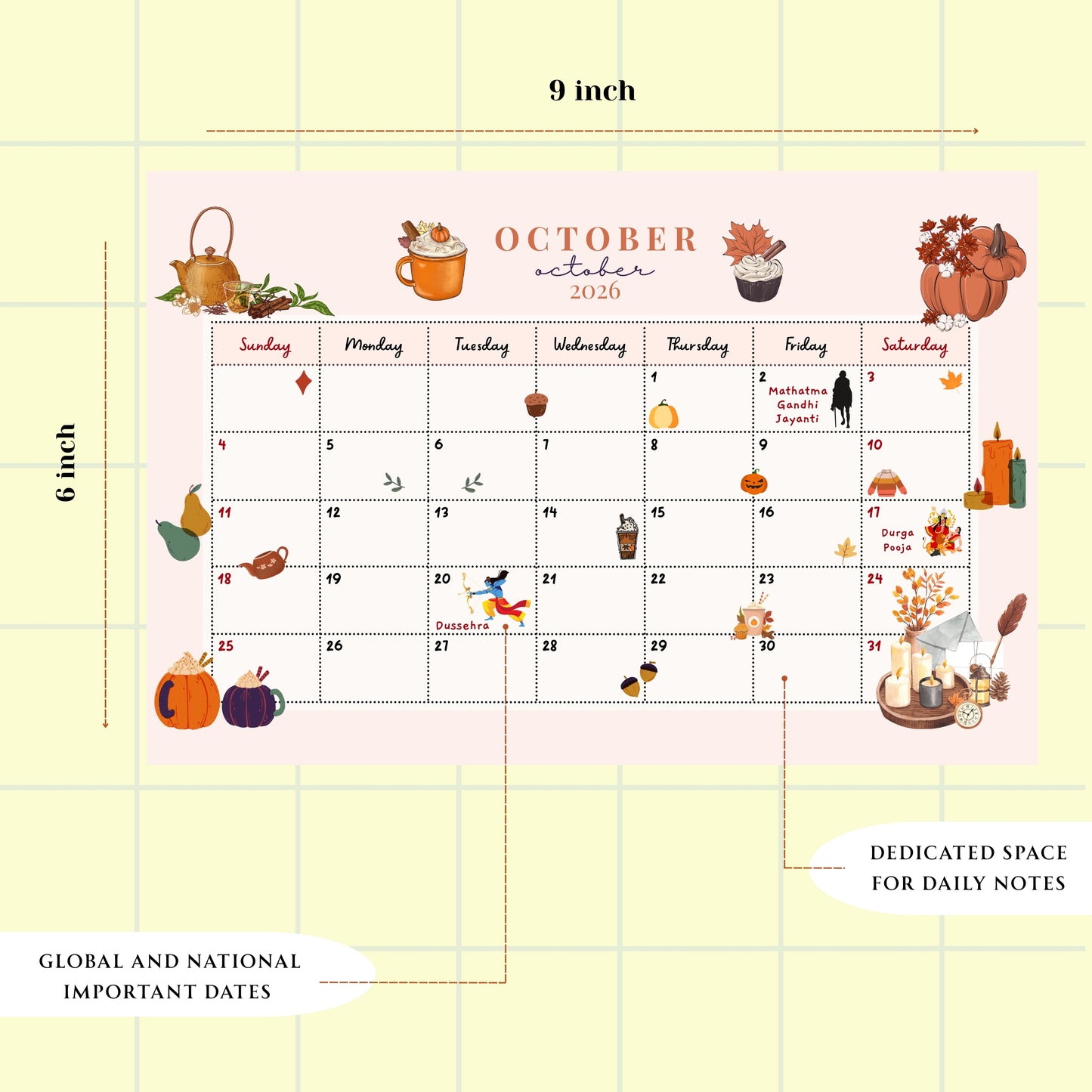 Aesthetic Colourful Calendar 2026