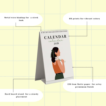 Boho Illustration Calendar 2026