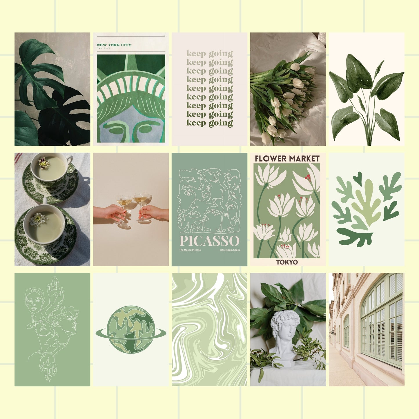 Green Wall Art Set