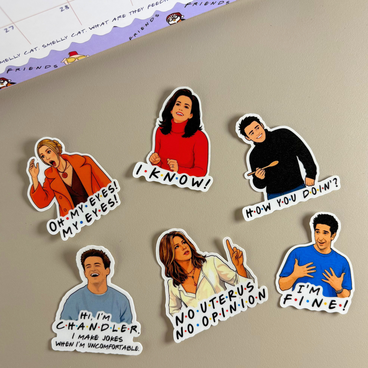 Friends Characters - Set of 6 Stickers