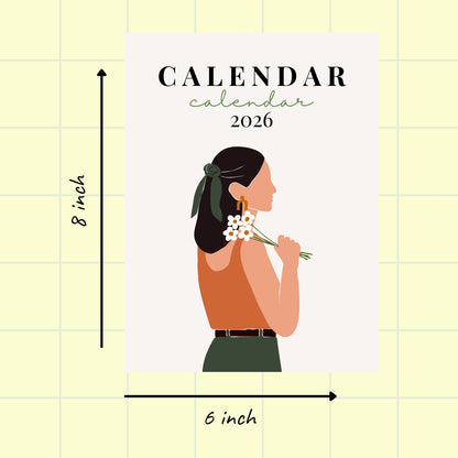 Aesthetic 2026 Calendar Posters - 6x8 inches