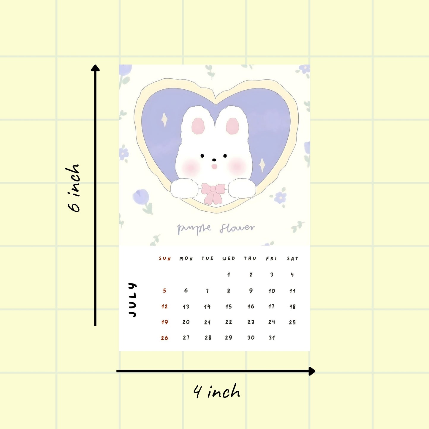 Kawaii 2026 Desk Calendar — Mini