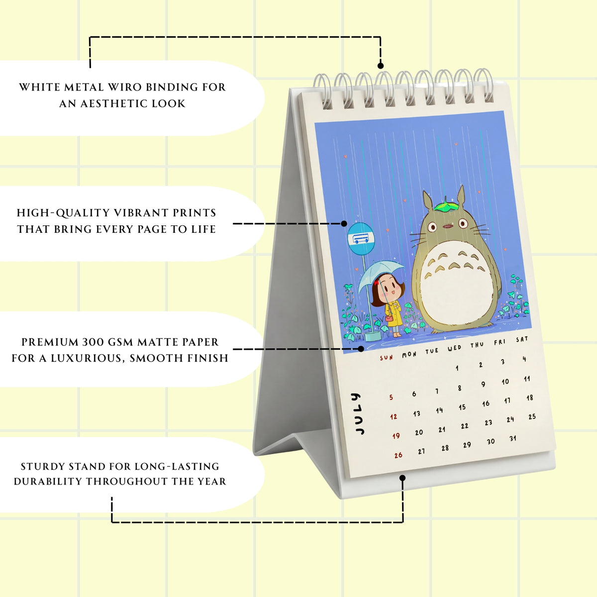Studio Ghibli Desk Calendar 2026 - Colorful - 4x6 inches