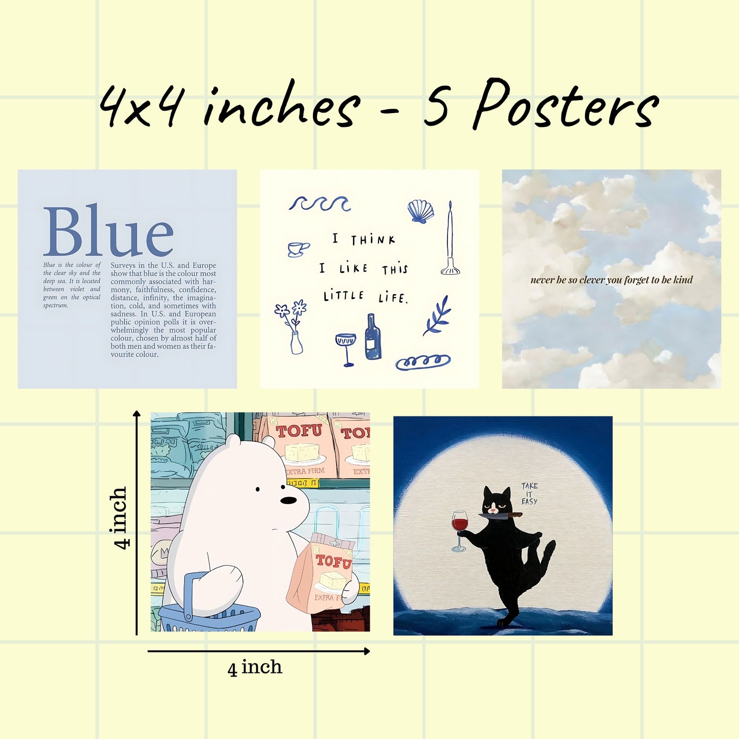 Blue Aesthetic Wall Art Bundle