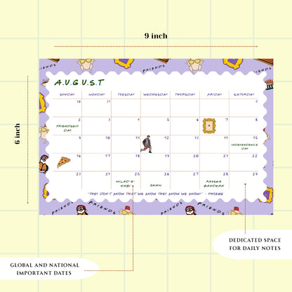 Friends Desk Calendar 2026 - 6x9 inches