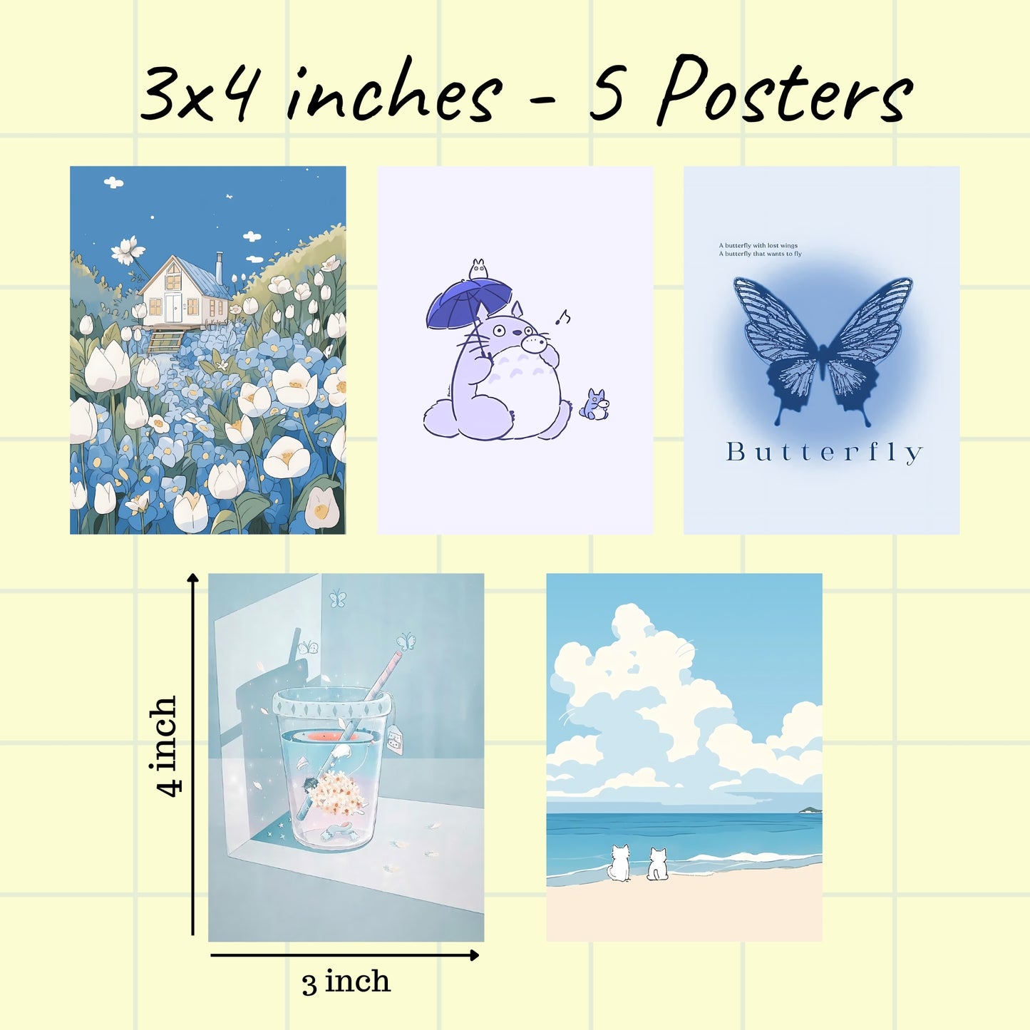 Blue Aesthetic Wall Art Bundle