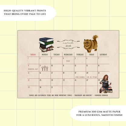 Harry potter Calendar Posters/Planner 2026 - 6x9 inches