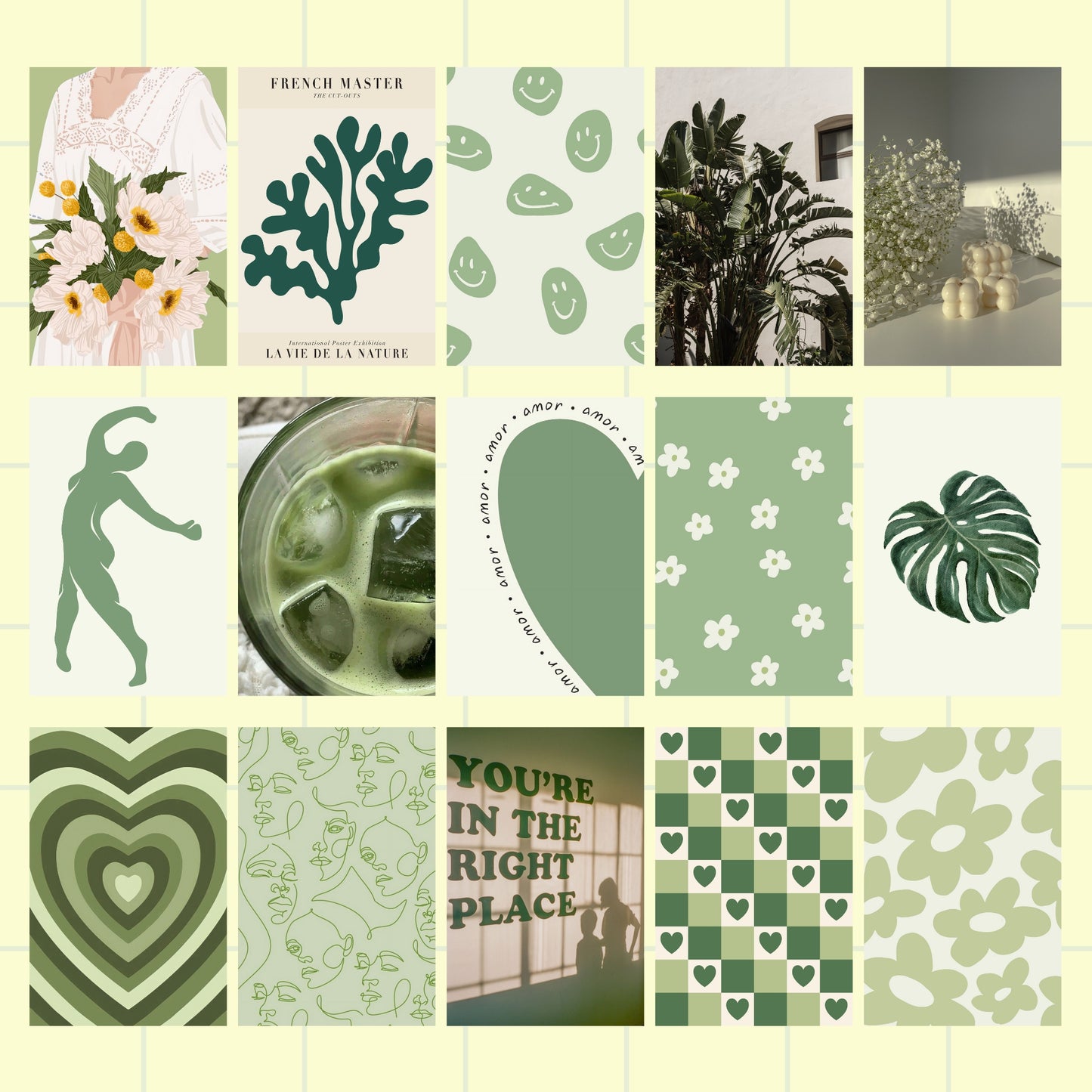Green Wall Art Set