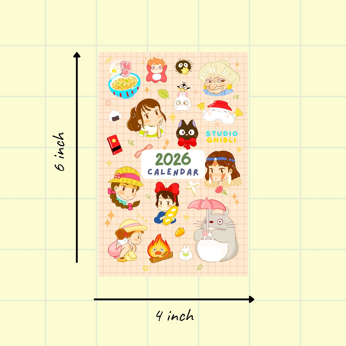 Studio Ghibli Desk Calendar 2026 - Colorful - 4x6 inches