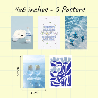 Blue Aesthetic Wall Art Bundle