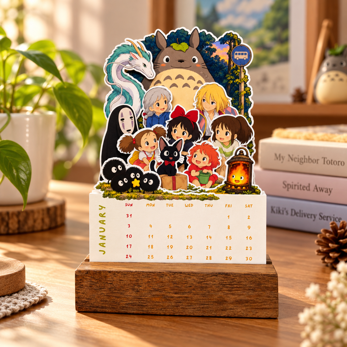 Ghibli Days 2027 - Wooden Desk Calendar