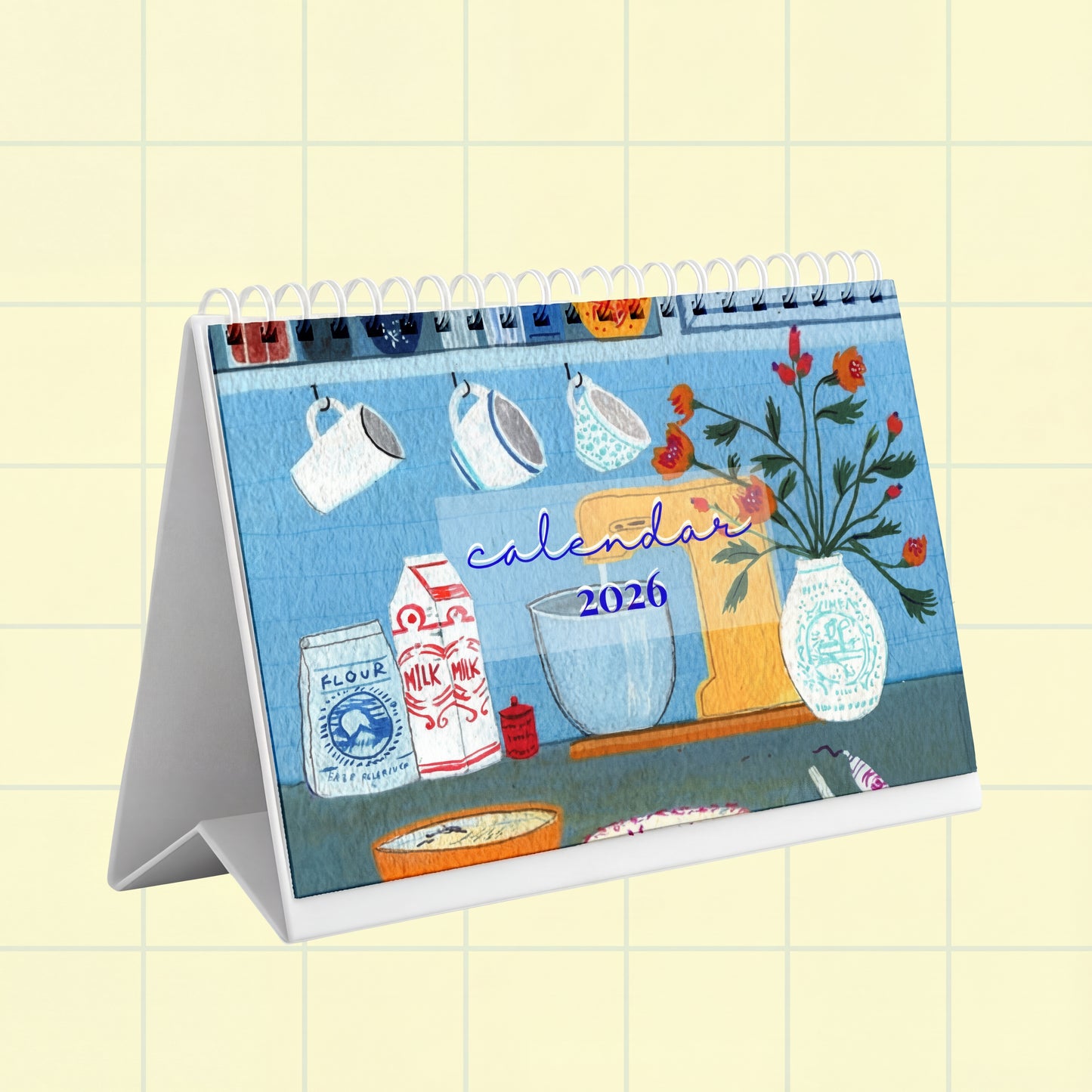 2026 Cozy Home & Cat-Themed Desktop Calendar - 6x9 inches