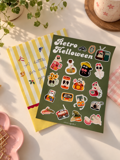Retro Halloween sticker sheet