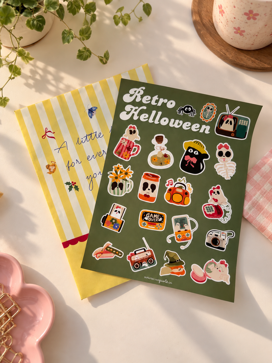 Retro Halloween sticker sheet