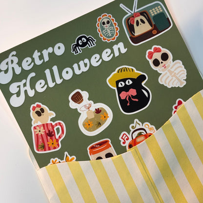 Retro Halloween sticker sheet